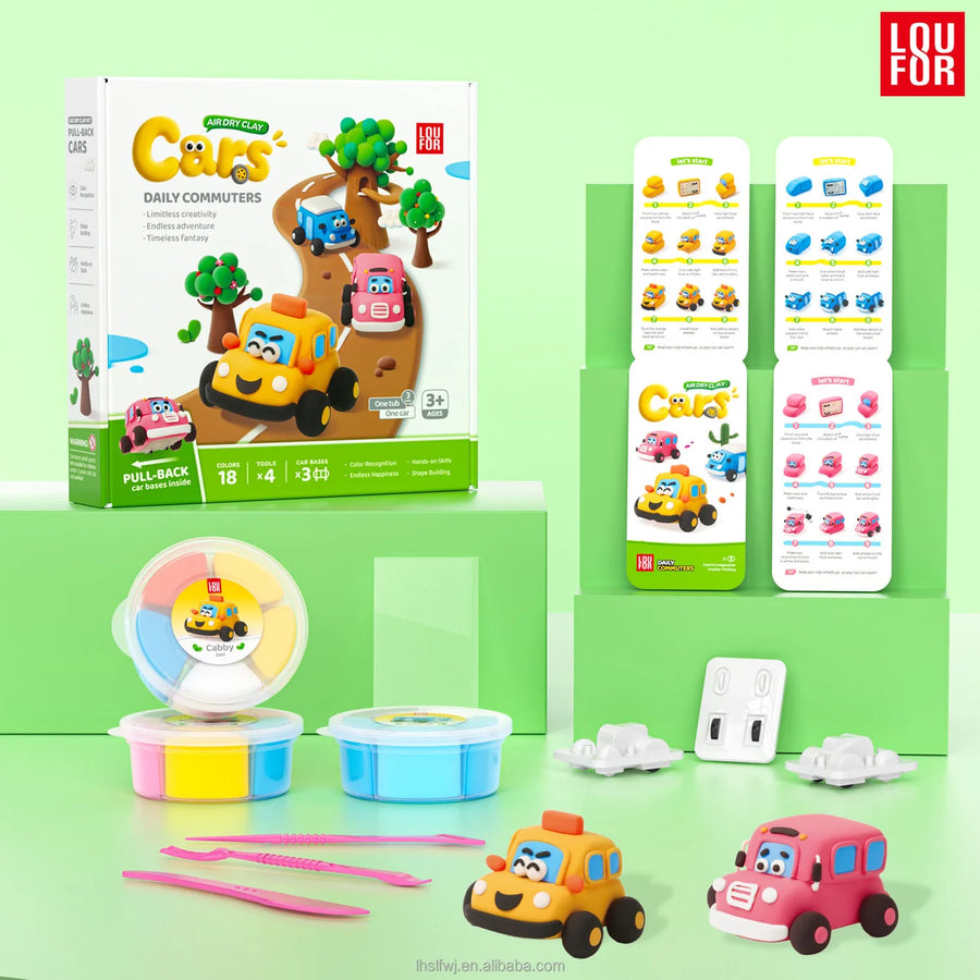 Air-Dry Clay Pull-Back Cars Kit