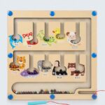Color and Number Maze-Wooden Magnet Board Puzzles 
